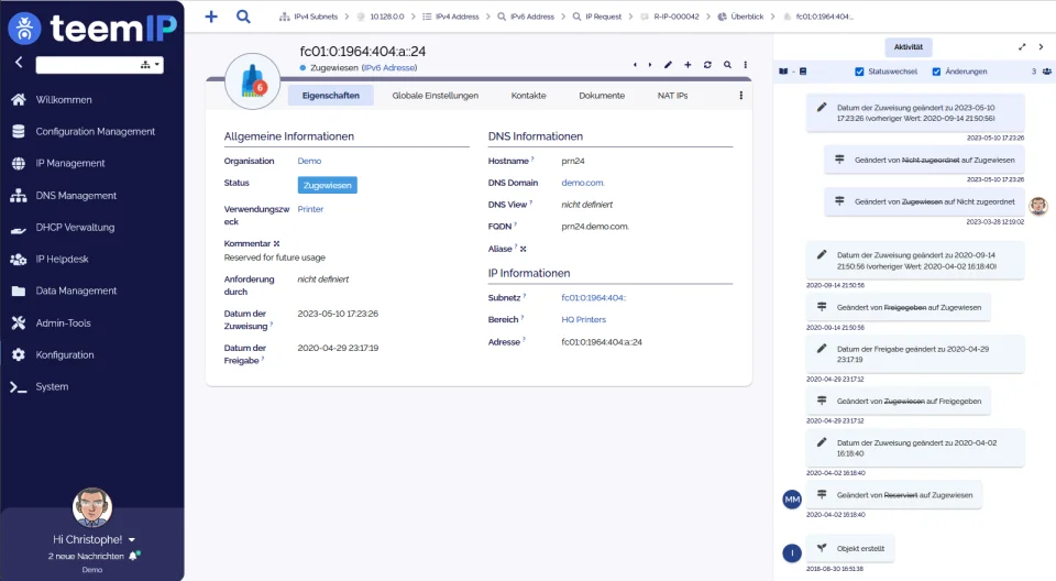 teemIP Screenshot - IPv6