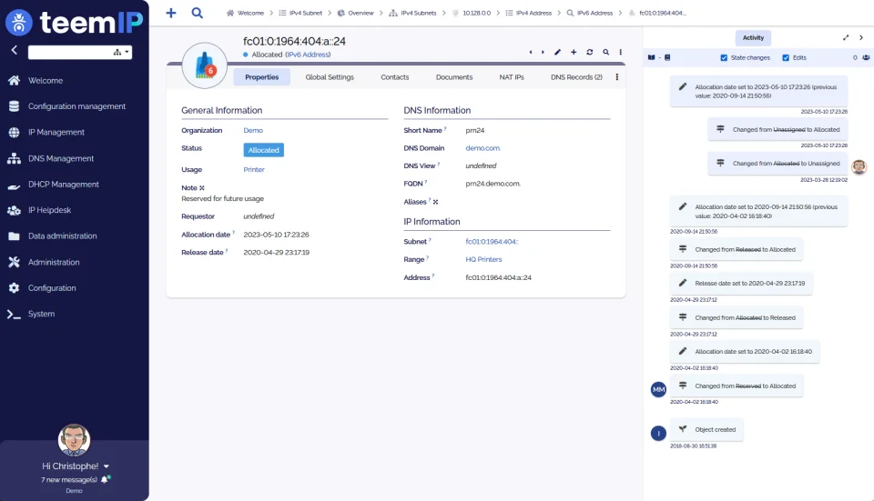 teemIP screenshot - IPv6